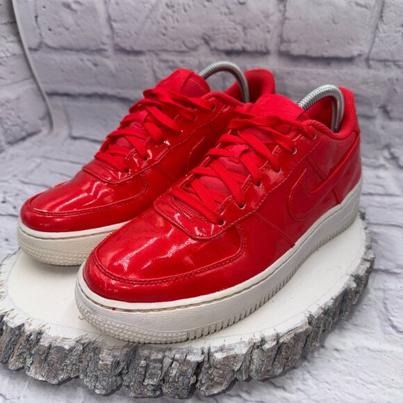 Nike Air Force 1 LV8 UV Low GS AO2286-600 Siren Red Patent Leather Youth Size 7 - Picture 5 of 9